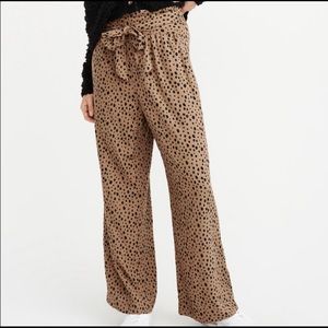 A&F Leopard Printed Wide Leg Pant